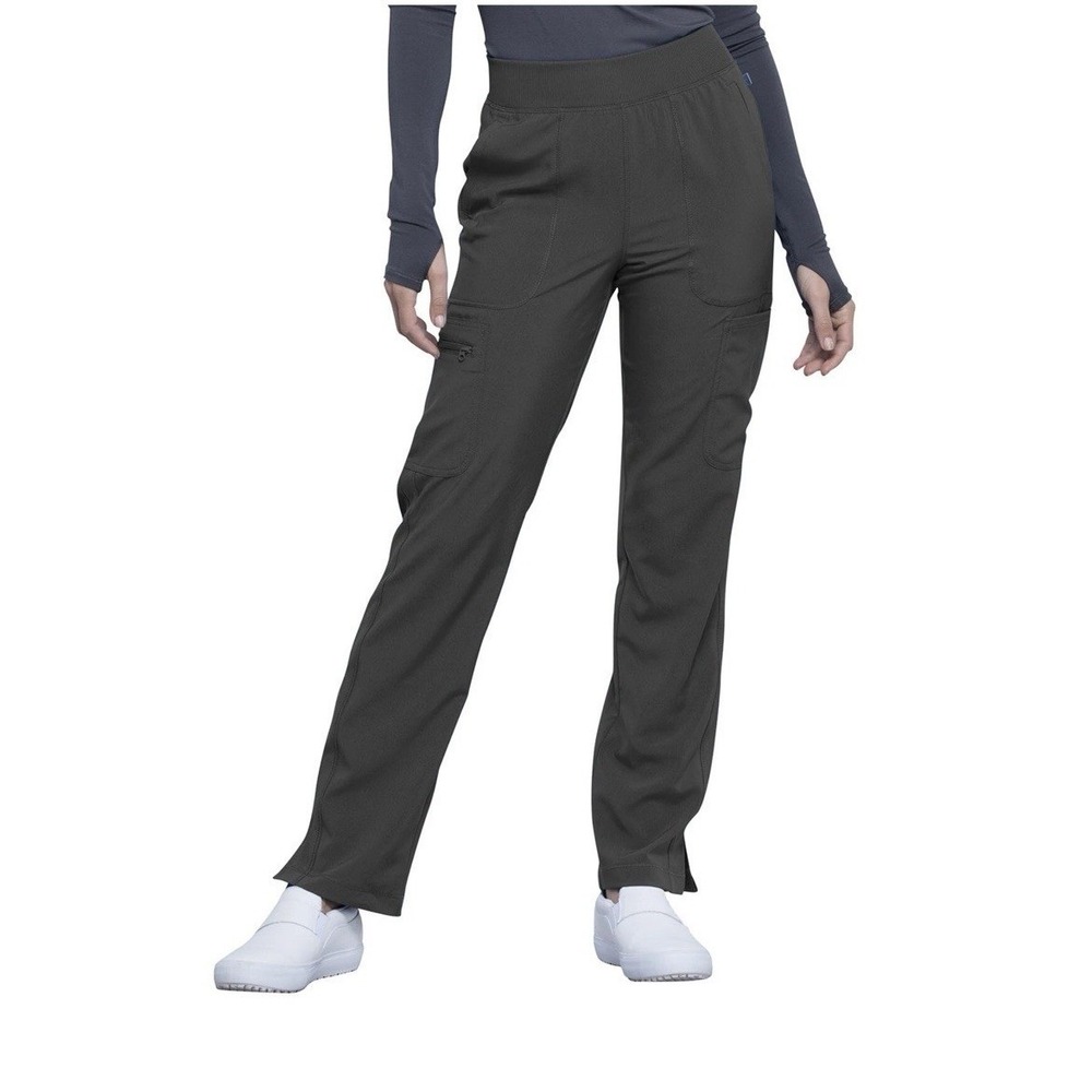 Cherokee Infinity Womens Mid Rise Straight Leg Scrub Pants Pewter Grey CK110A